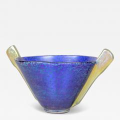  Loetz Blue Loetz Witwe Glass Bowl Decor Papillon Iriscident Bohemia circa 1936 - 4164651