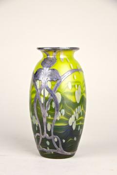  Loetz Loetz Witwe Glass Vase Cytisus Yellow with Silver Overlay Bohemia circa 1902 - 3468003