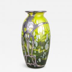  Loetz Loetz Witwe Glass Vase Cytisus Yellow with Silver Overlay Bohemia circa 1902 - 3471609