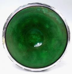  Loetz Tall Loetz Art Nouveau Green Vase with Alvin Silver Overlay - 4341094