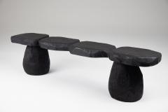  Logniture Bench Burnt Wood Primitive Style - 3600449