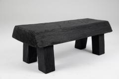  Logniture Black Burnt Wood Brutalist Bench Outdoor Indoor Natural and Eco Friendly - 3651814