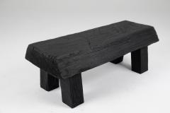  Logniture Black Burnt Wood Brutalist Bench Outdoor Indoor Natural and Eco Friendly - 3651816