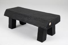  Logniture Black Burnt Wood Brutalist Bench Outdoor Indoor Natural and Eco Friendly - 3651818