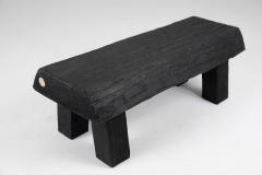  Logniture Black Burnt Wood Brutalist Bench Outdoor Indoor Natural and Eco Friendly - 3651820