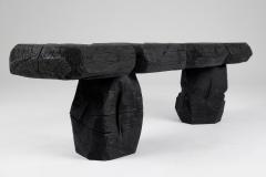  Logniture Black Burnt Wood Brutalist Bench Outdoor Indoor Natural and Eco Friendly - 3651831