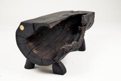  Logniture Black Burnt Wood Brutalist Bench Outdoor Indoor Natural and Eco Friendly - 3700434