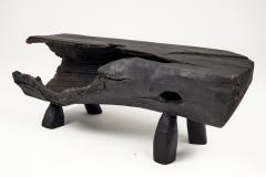  Logniture Black Burnt Wood Brutalist Bench Outdoor Indoor Natural and Eco Friendly - 3700441