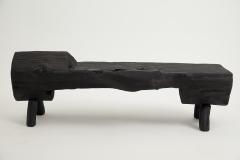  Logniture Black Burnt Wood Brutalist Bench Outdoor Indoor Natural and Eco Friendly - 3867176