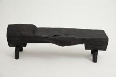  Logniture Black Burnt Wood Brutalist Bench Outdoor Indoor Natural and Eco Friendly - 3867178