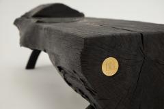  Logniture Black Burnt Wood Brutalist Bench Outdoor Indoor Natural and Eco Friendly - 3867180