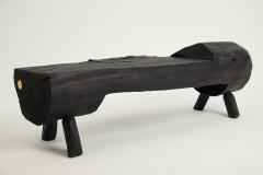  Logniture Black Burnt Wood Brutalist Bench Outdoor Indoor Natural and Eco Friendly - 3867182