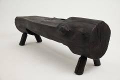  Logniture Black Burnt Wood Brutalist Bench Outdoor Indoor Natural and Eco Friendly - 3867185