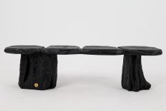  Logniture Black Burnt Wood Brutalist Bench Outdoor Indoor Natural and Eco Friendly - 4042567