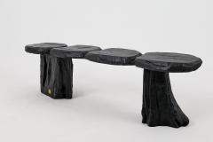  Logniture Black Burnt Wood Brutalist Bench Outdoor Indoor Natural and Eco Friendly - 4042568