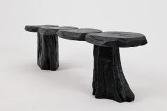  Logniture Black Burnt Wood Brutalist Bench Outdoor Indoor Natural and Eco Friendly - 4042569