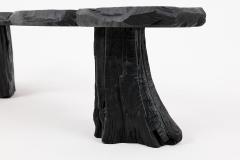  Logniture Black Burnt Wood Brutalist Bench Outdoor Indoor Natural and Eco Friendly - 4042570