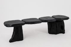  Logniture Black Burnt Wood Brutalist Bench Outdoor Indoor Natural and Eco Friendly - 4042573