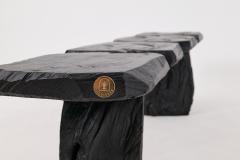  Logniture Black Burnt Wood Brutalist Bench Outdoor Indoor Natural and Eco Friendly - 4042580