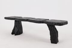  Logniture Black Burnt Wood Brutalist Bench Outdoor Indoor Natural and Eco Friendly - 4042581