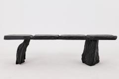  Logniture Black Burnt Wood Brutalist Bench Outdoor Indoor Natural and Eco Friendly - 4042586