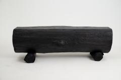  Logniture Black Burnt Wood Rustic Bench Outdoor Indoor Natural and Eco Friendly - 3916007