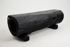  Logniture Black Burnt Wood Rustic Bench Outdoor Indoor Natural and Eco Friendly - 3916012