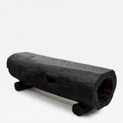  Logniture Black Burnt Wood Rustic Bench Outdoor Indoor Natural and Eco Friendly - 3918113