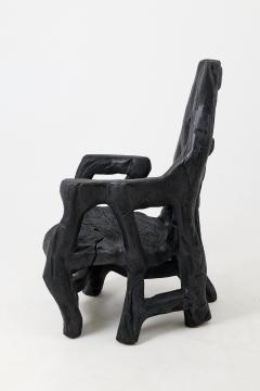  Logniture Brutalist Sculptural Armchair Solid Burnt Oak Wood Organic - 4548777
