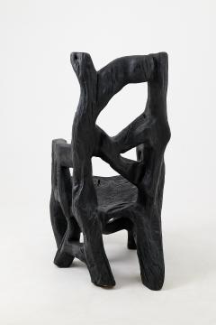  Logniture Brutalist Sculptural Armchair Solid Burnt Oak Wood Organic - 4548779