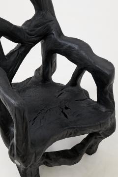  Logniture Brutalist Sculptural Armchair Solid Burnt Oak Wood Organic - 4548784