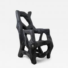  Logniture Brutalist Sculptural Armchair Solid Burnt Oak Wood Organic - 4551677
