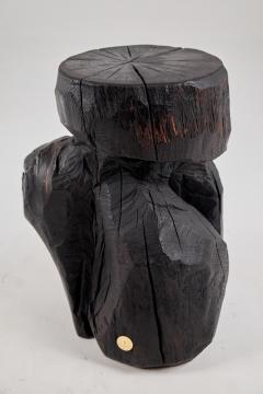  Logniture Brutalist Sculptural Side Table Solid Burnt Oak Wood Unique 1 1 Jownik - 3700585