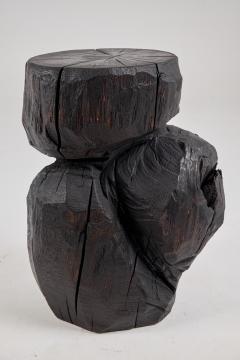  Logniture Brutalist Sculptural Side Table Solid Burnt Oak Wood Unique 1 1 Jownik - 3700588