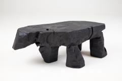  Logniture Brutalist Sculptural Side Table Solid Burnt Oak Wood Unique 1 1 Jownik - 3781828