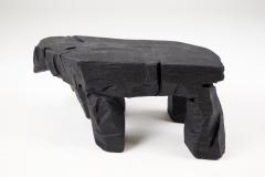  Logniture Brutalist Sculptural Side Table Solid Burnt Oak Wood Unique 1 1 Jownik - 3781829