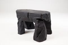  Logniture Brutalist Sculptural Side Table Solid Burnt Oak Wood Unique 1 1 Jownik - 3781831