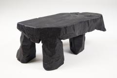  Logniture Brutalist Sculptural Side Table Solid Burnt Oak Wood Unique 1 1 Jownik - 3781832