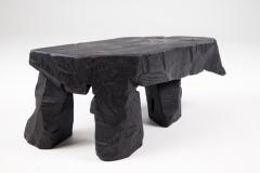  Logniture Brutalist Sculptural Side Table Solid Burnt Oak Wood Unique 1 1 Jownik - 3781833