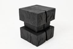  Logniture Ebonized Solid Wood Sculptural Stool Side Table Logniture - 4601766