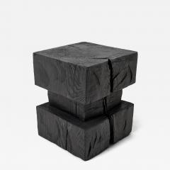 Logniture Ebonized Solid Wood Sculptural Stool Side Table Logniture - 4601767