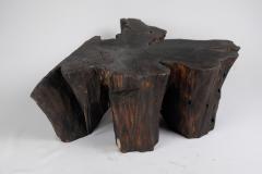  Logniture Jownik Chainsaw Carved Side Table From Hornbeam Burnt Wood - 3596741