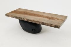  Logniture Jownik Stone Base Coffee Table Floating Form on Blackened Balance - 4449706