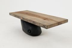  Logniture Jownik Stone Base Coffee Table Floating Form on Blackened Balance - 4449707