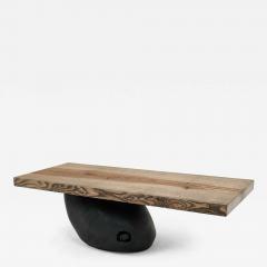  Logniture Jownik Stone Base Coffee Table Floating Form on Blackened Balance - 4449892