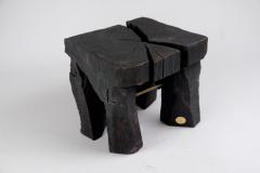  Logniture Jownik Stool Side Table Burnt Wood Black - 3596697