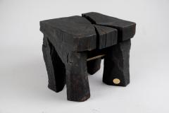  Logniture Jownik Stool Side Table Burnt Wood Black - 3596698