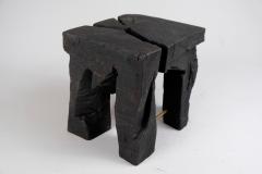  Logniture Jownik Stool Side Table Burnt Wood Black - 3596700
