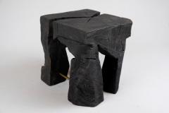 Logniture Jownik Stool Side Table Burnt Wood Black - 3596705