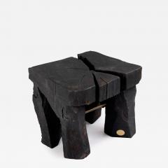  Logniture Jownik Stool Side Table Burnt Wood Black - 3600962